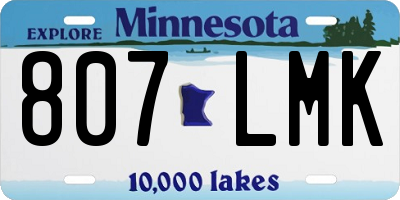 MN license plate 807LMK