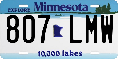 MN license plate 807LMW