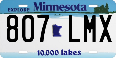 MN license plate 807LMX