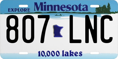 MN license plate 807LNC