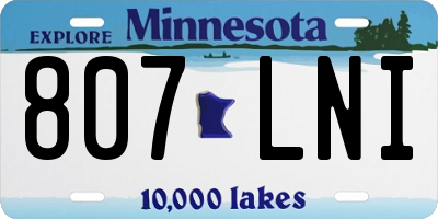 MN license plate 807LNI