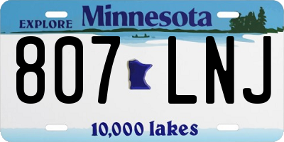 MN license plate 807LNJ