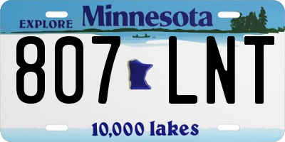 MN license plate 807LNT