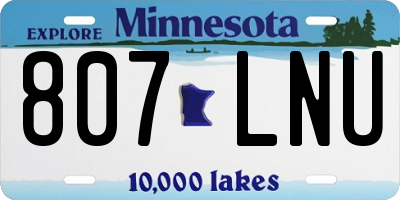 MN license plate 807LNU