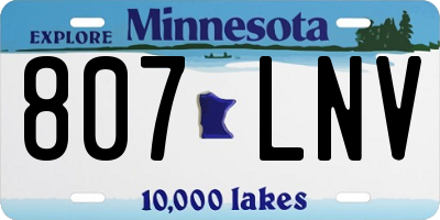 MN license plate 807LNV