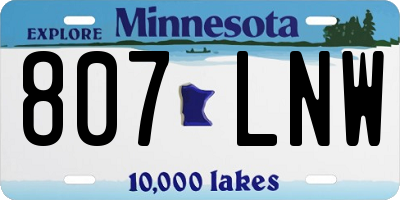 MN license plate 807LNW