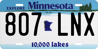MN license plate 807LNX