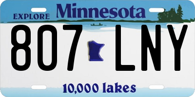 MN license plate 807LNY