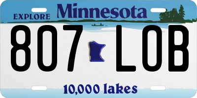 MN license plate 807LOB