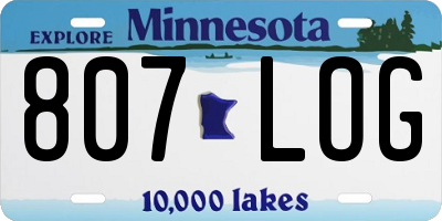 MN license plate 807LOG