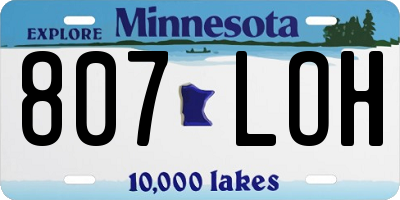 MN license plate 807LOH