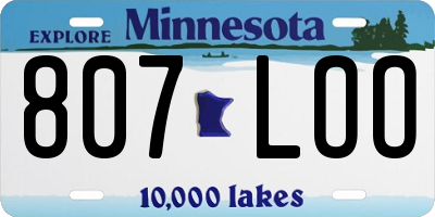 MN license plate 807LOO