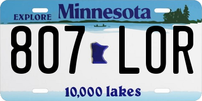 MN license plate 807LOR