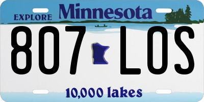 MN license plate 807LOS