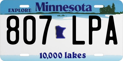 MN license plate 807LPA