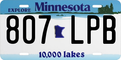 MN license plate 807LPB