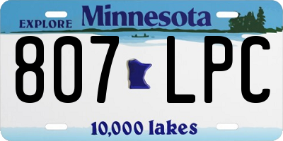 MN license plate 807LPC