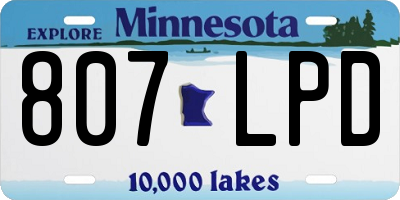 MN license plate 807LPD