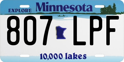 MN license plate 807LPF