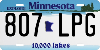 MN license plate 807LPG