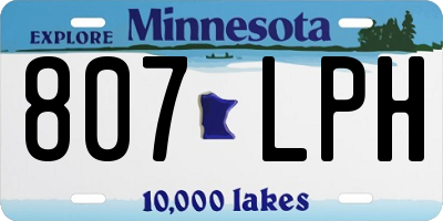 MN license plate 807LPH