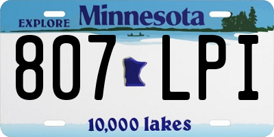 MN license plate 807LPI
