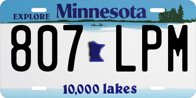 MN license plate 807LPM