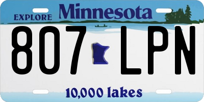 MN license plate 807LPN
