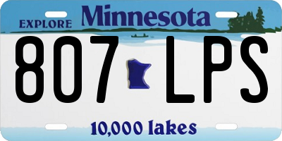 MN license plate 807LPS