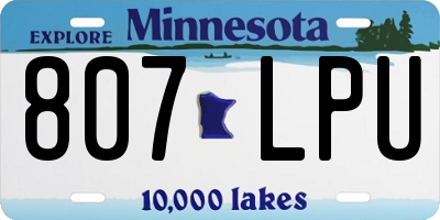 MN license plate 807LPU