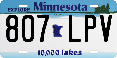 MN license plate 807LPV