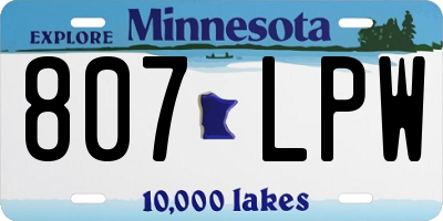 MN license plate 807LPW
