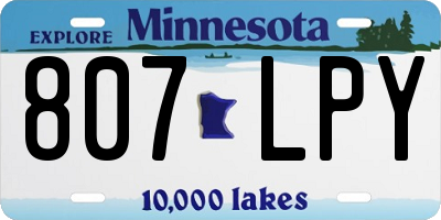MN license plate 807LPY