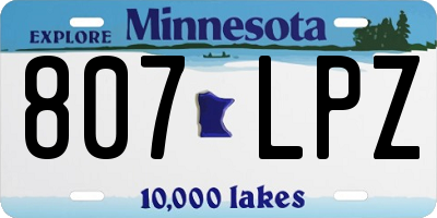 MN license plate 807LPZ