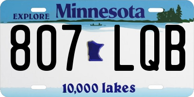 MN license plate 807LQB