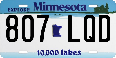MN license plate 807LQD