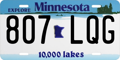 MN license plate 807LQG