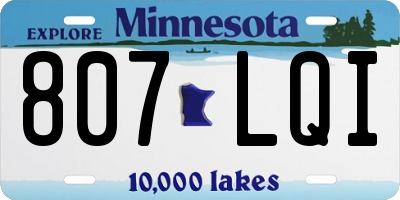 MN license plate 807LQI
