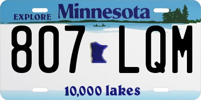 MN license plate 807LQM