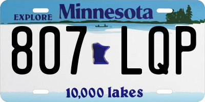 MN license plate 807LQP