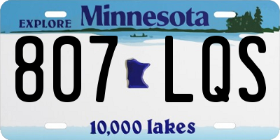 MN license plate 807LQS