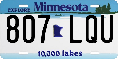 MN license plate 807LQU