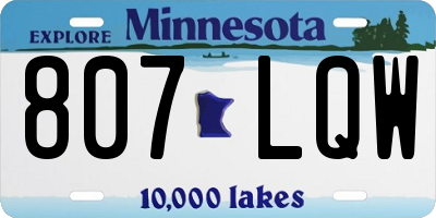 MN license plate 807LQW