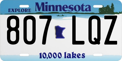 MN license plate 807LQZ
