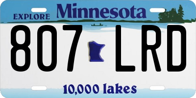 MN license plate 807LRD