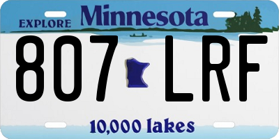 MN license plate 807LRF