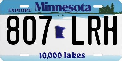 MN license plate 807LRH