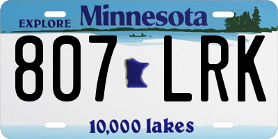 MN license plate 807LRK