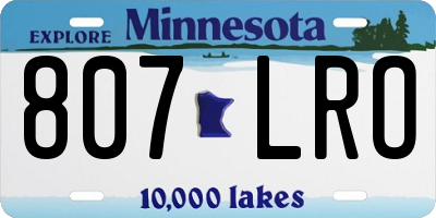 MN license plate 807LRO