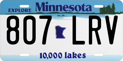 MN license plate 807LRV